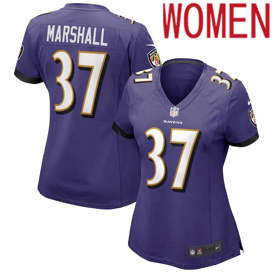 Women Baltimore Ravens #37 Iman Marshall Nike Purple Game NFL Jersey